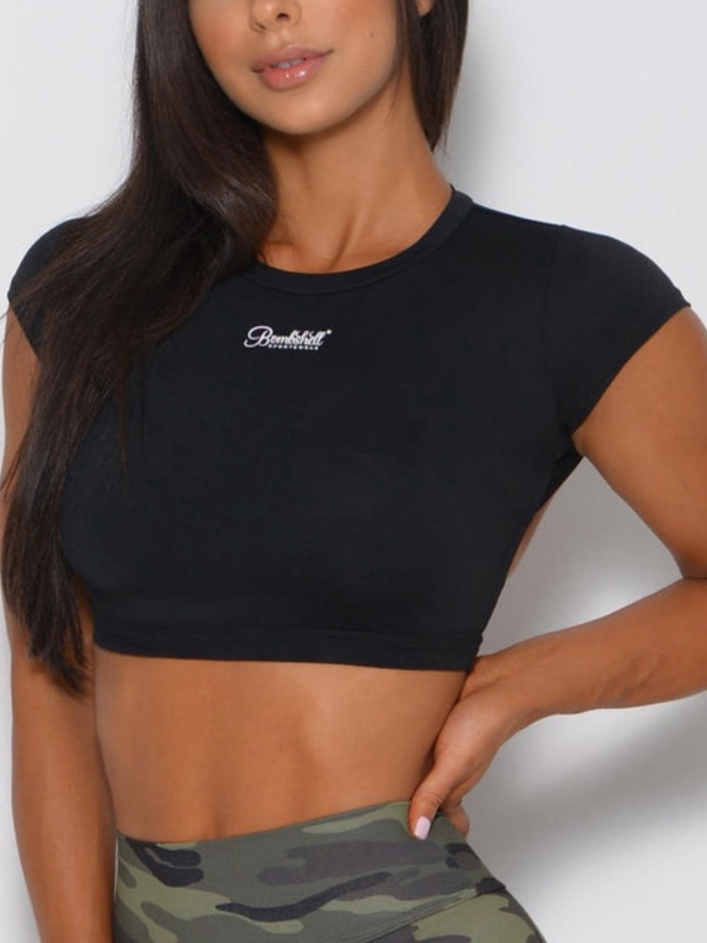 Bombshell Sportwear Muscle Back Tee - Black Size Medium EUC